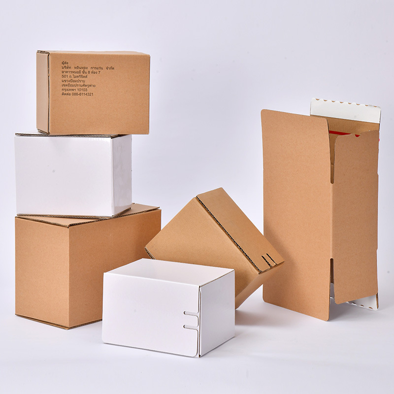Box printing Tear off cosmetic package kraft paper corrugated shipping mailing mailers boxes