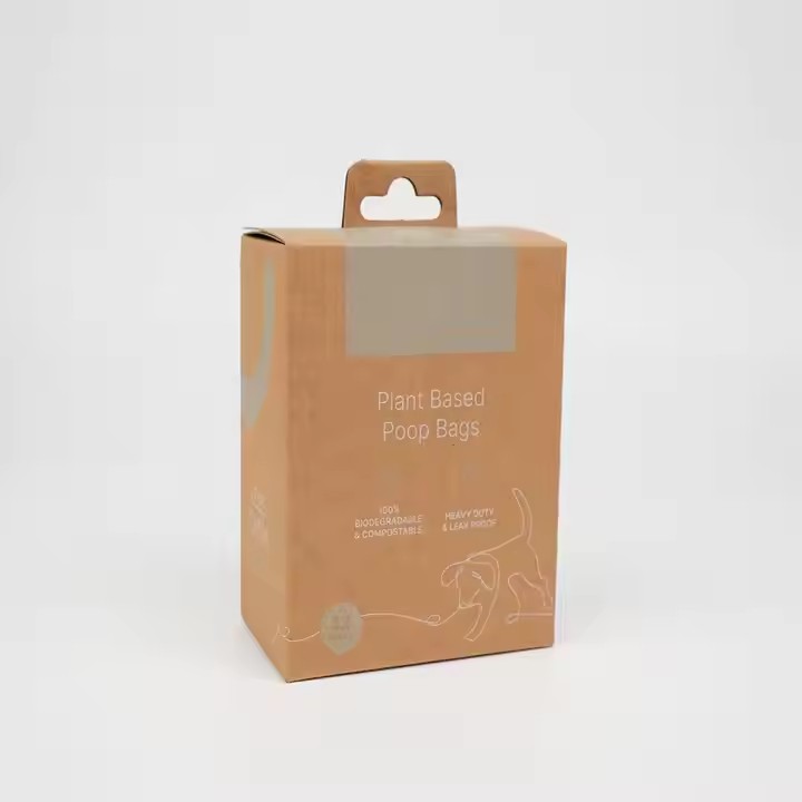 Box printing custom biodegradable kraft paper pet food hanging packaging box