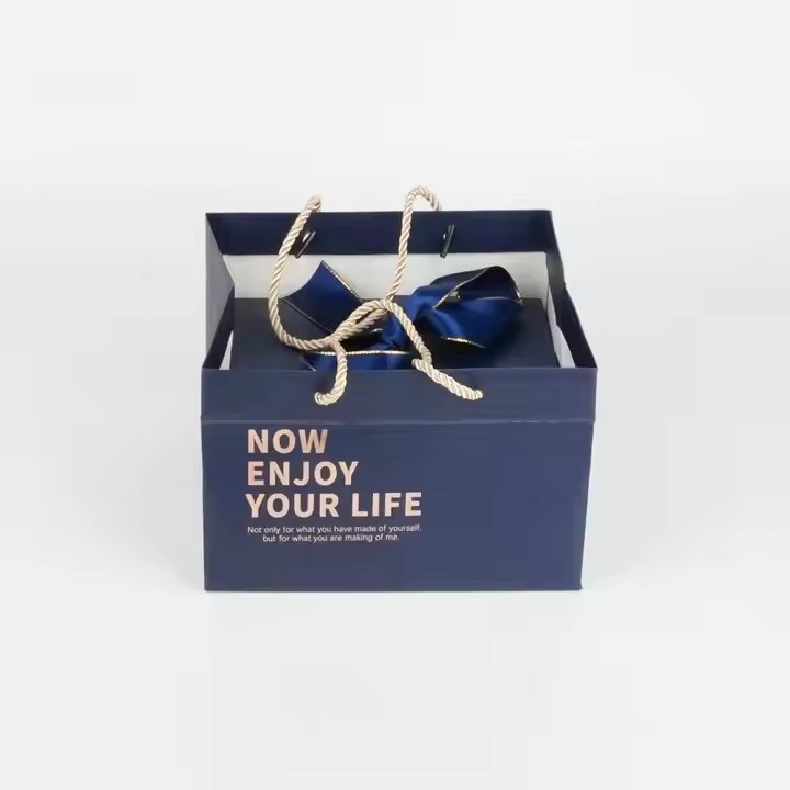 Box printing empty packing beauty products set beautiful storage cosmetic box with greeting card lafite grass and paper bag