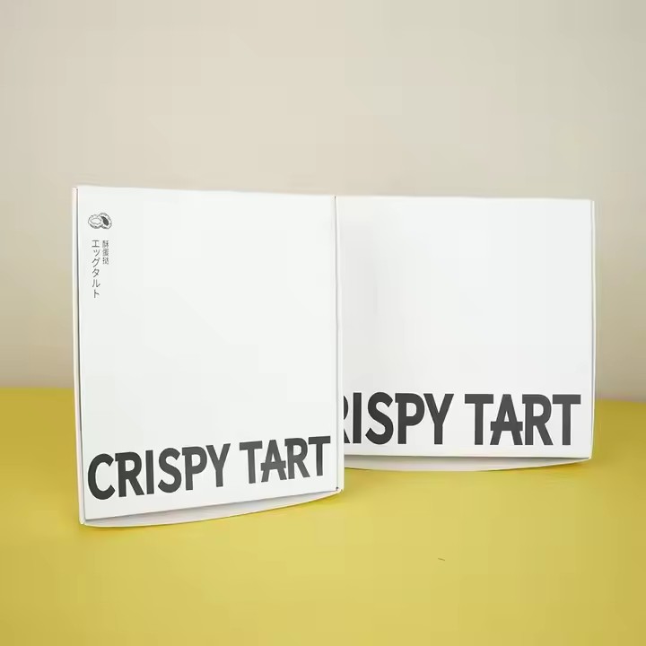Box printing customized cardboard paper food cheese forcustard custard egg boat tart tray packaging box