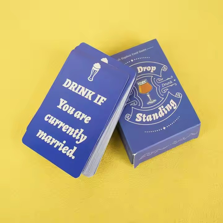 Box printing custom high quality waterproof party paper card games board game poker playing cards with boxes for adult