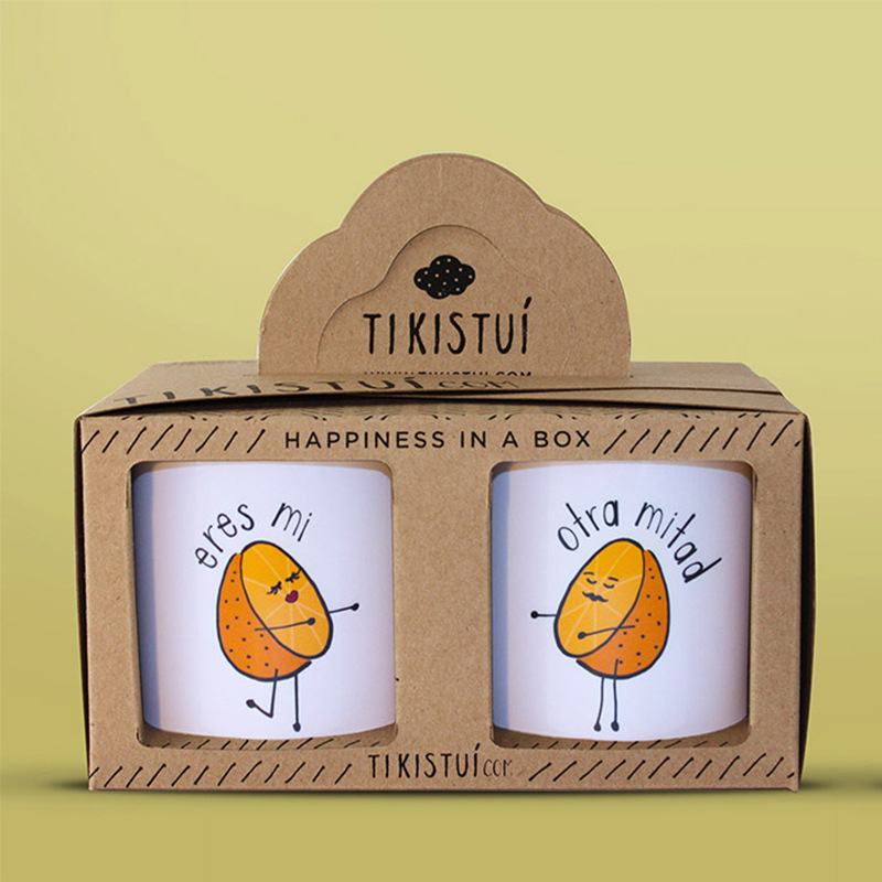 Box printing china wholesale foldable kraft paper cardboard sweet coffee cup mug set gift box