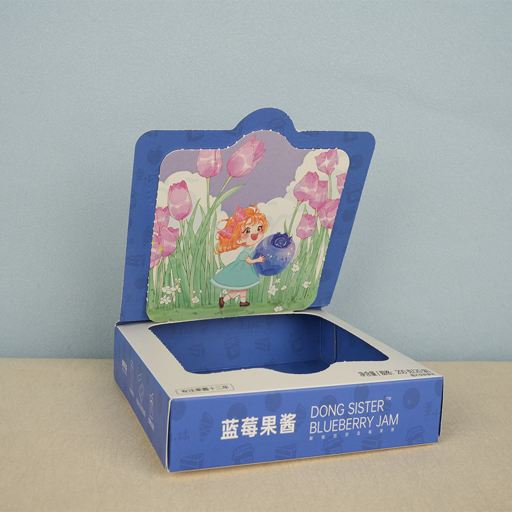 Box Printing Custom Luxury Empty Cardboard Honey Blueberry Strawberry Jam Jar Bottle Packaging Paper Tear off Box for Jam