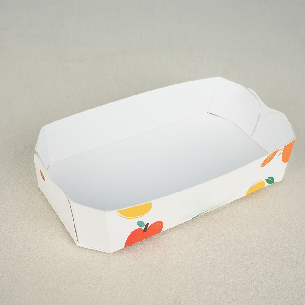 Box Printing Custom Luxury Disposable Dried Vegetable Fruit and Nut Boat Cardboard Fold Paper Display Trays Packing Box