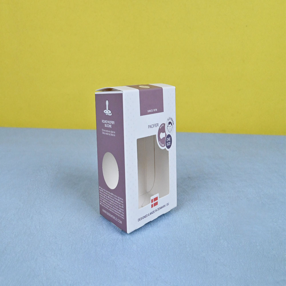 Box Printing Custom Personalized Portable New Born Baby Feeding Bottle Silicone Baby Pacifier Packaging Paper Box with Window
