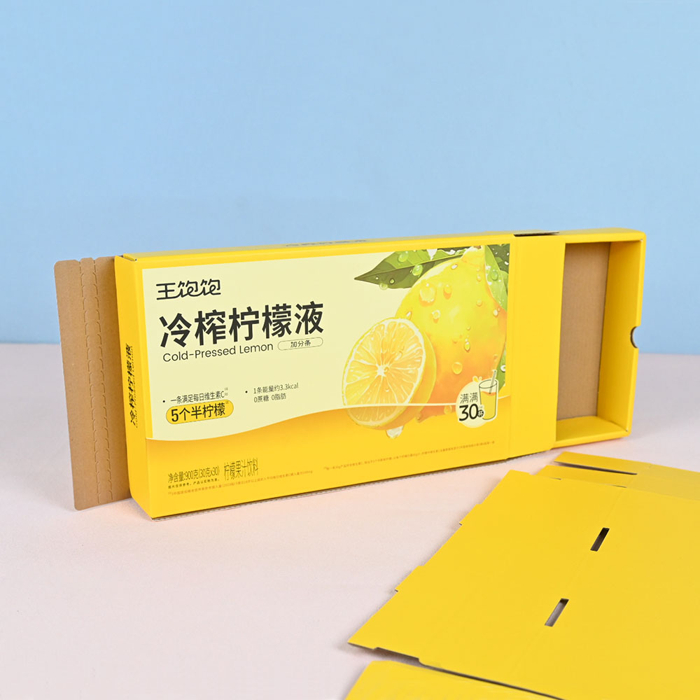 Box Printing Custom Drawer Corrugated Cardboard Paper Summer Innovative Fruit Juice Bottle Drink Beverage Packaging for Packing