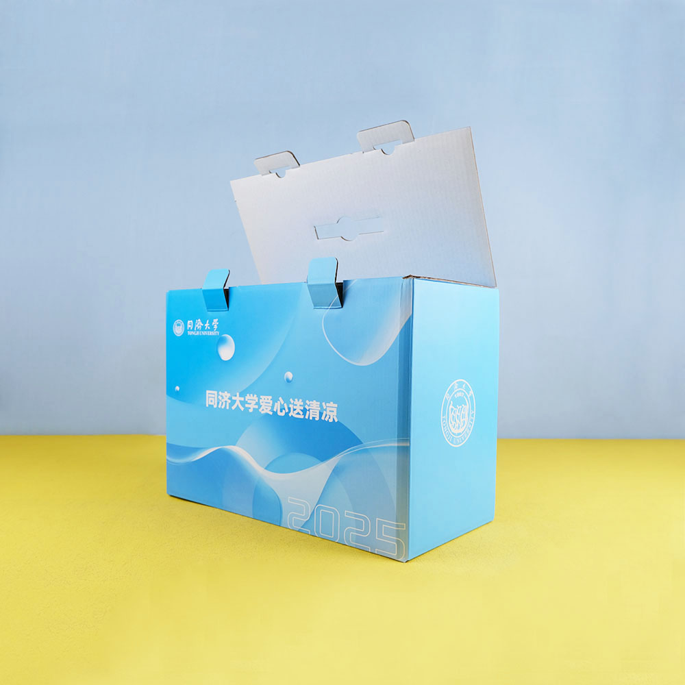 Box Printing Custom 5 Layer Water Corrugated Cardboard Paper Carton Packaging Box with Handle for Water Bottles