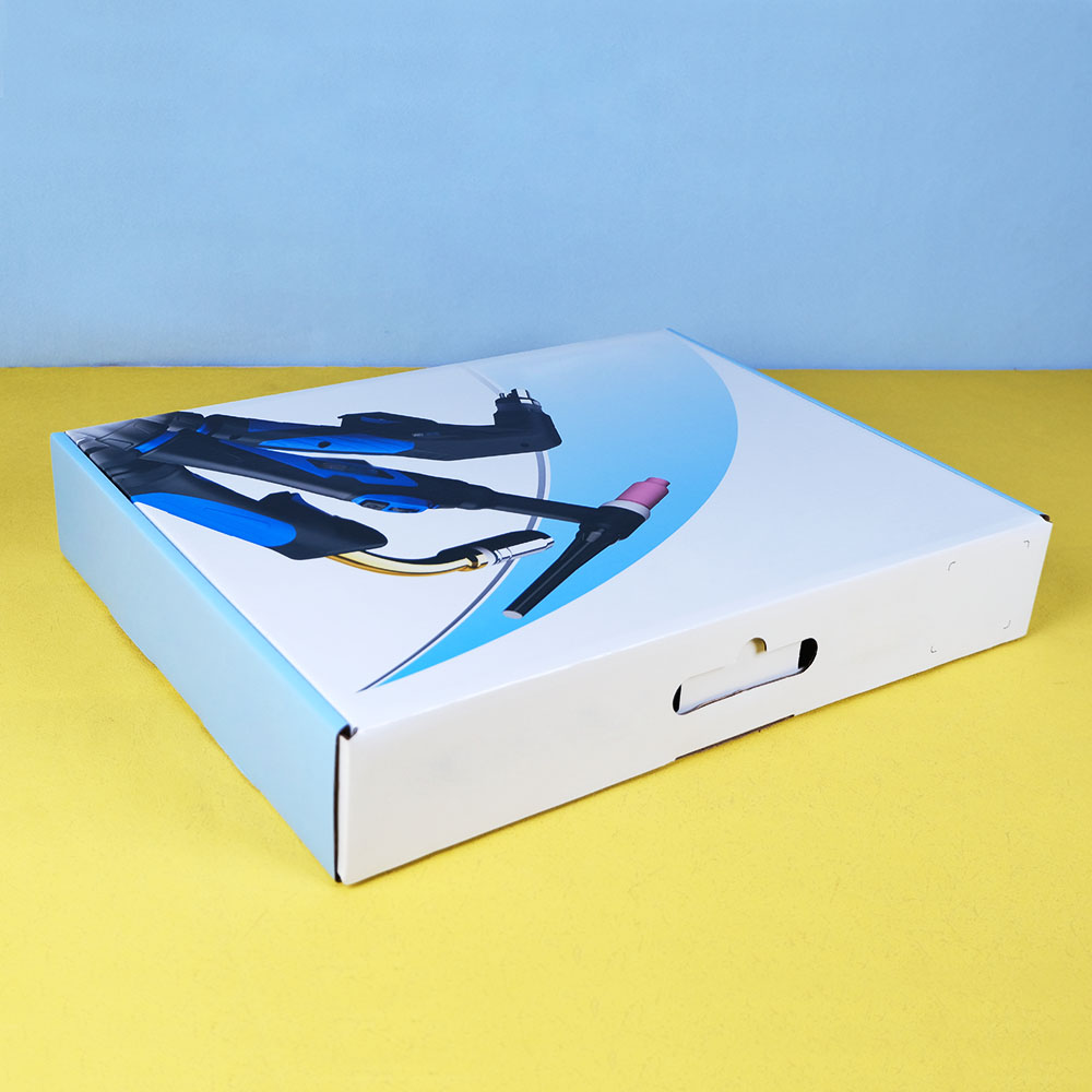 Box Printing Custom Foldable Corrugated Glossy Lamination CMYK Carton Printing Package Box for Clothing Tool with Handle