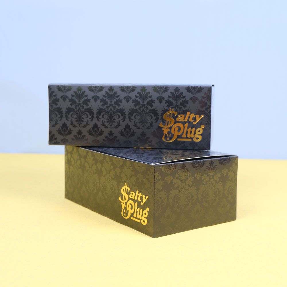 Box Printing Custom Glossy UV Hot Stamping Matte Lamination 350gsm Cardboard Paper Black Packaging Boxes