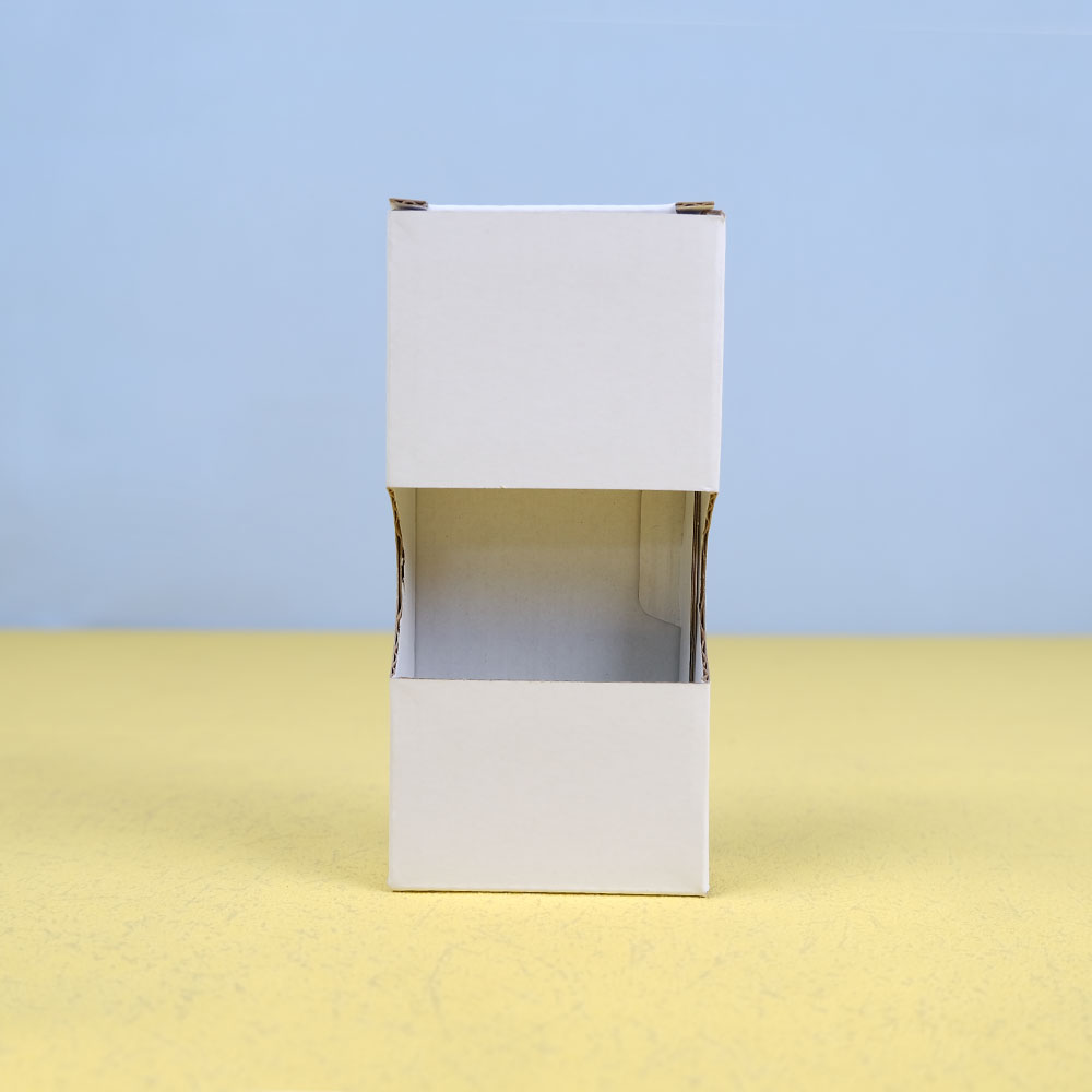 Box Printing Custom Two Tuck End 3 Layer E Flute Corrugated Paper Simple White Packaging Box with Window