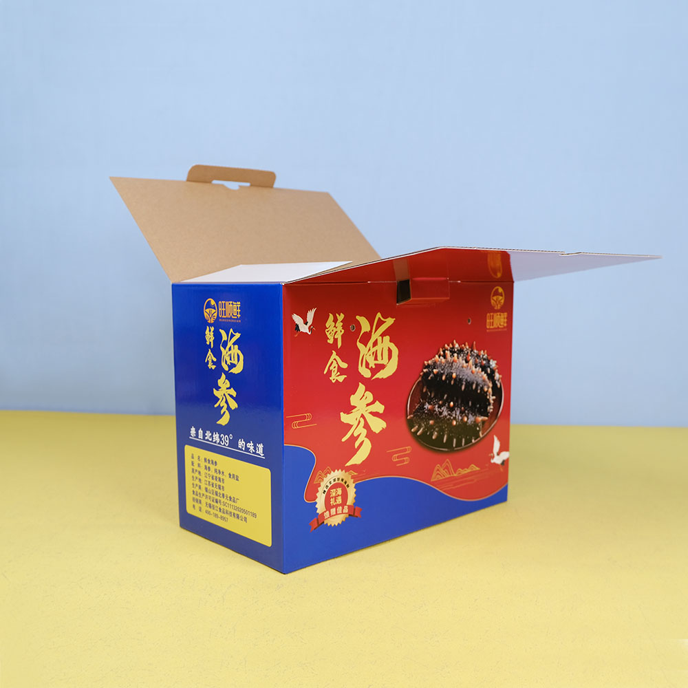 Box Printing Custom Size Logo Brown Kraft Corrugated Cardboard Glossy Lamination CMYK Foldable Tuck Bottom Food Packaging Box