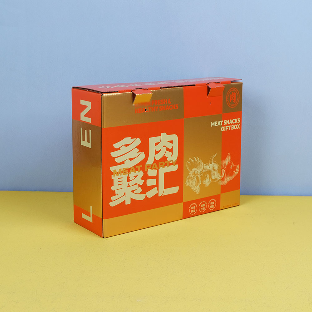 Box Printing Custom Full Color Reverse Spot UV Foldable Fruit Food Snack 3 Ply Corrugated Packing Shipping Box with Large Sizes