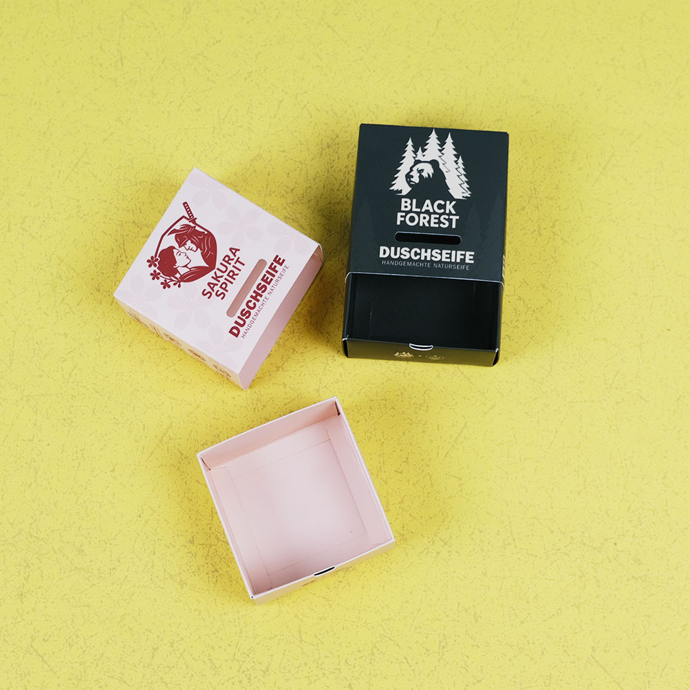 Box Printing Customized Recyclable Cardboard Paper Soap Bar Paper Foldable Drawer Slide Box with Logo Packaging
