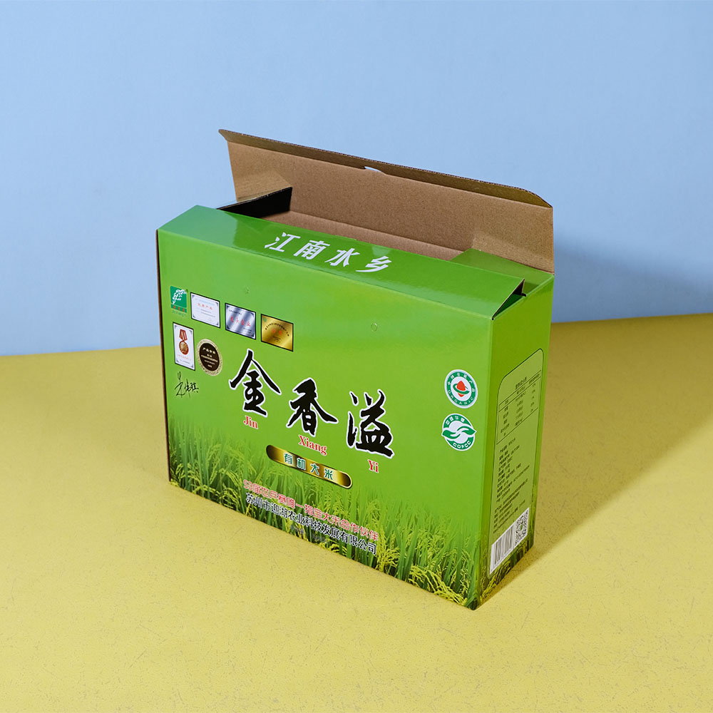 Box Printing Custom Glossy CMYK UV Oil Rice Fruit Capacity 25 kg 5 kg 10 kg 5ply 7ply Corrugated Cardboard Paper Carton Box