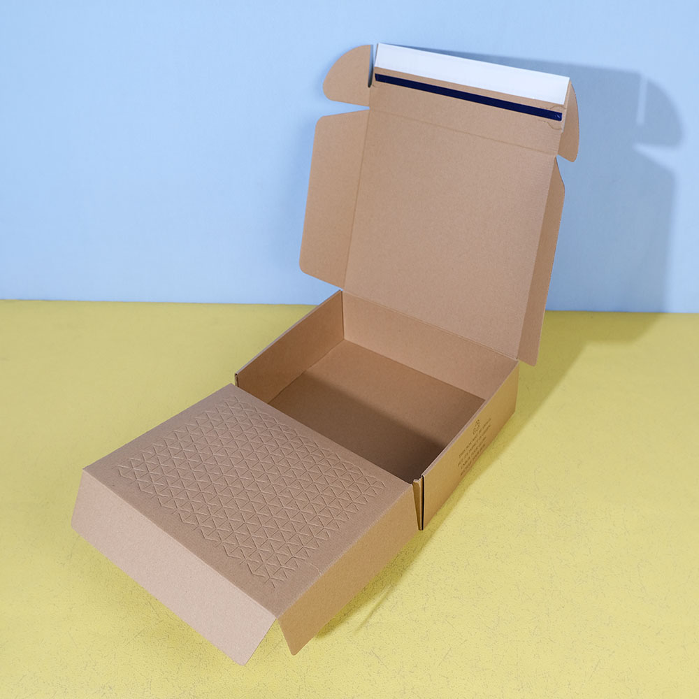 Box Printing Custom Shipping Mailer Kraft Corrugated Cardboard Tear Zipper Hexpand Box Packaging with Honeycomb Inseart