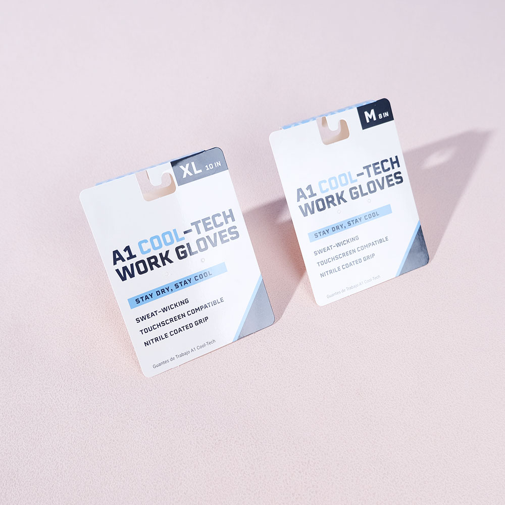 Box Printing Custom Eco CMYK Logo Printed Folded White Cardboard Paper Label Socks Hanging Tag with Hook