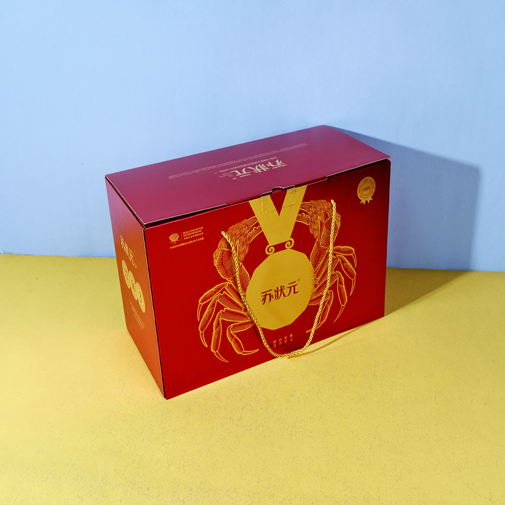 Box Printing Custom Hard Kraft Corrugated Cardboard Paper Spot UV Hot Stamping Package Food Boxes for Honey Jar with Handle Rope