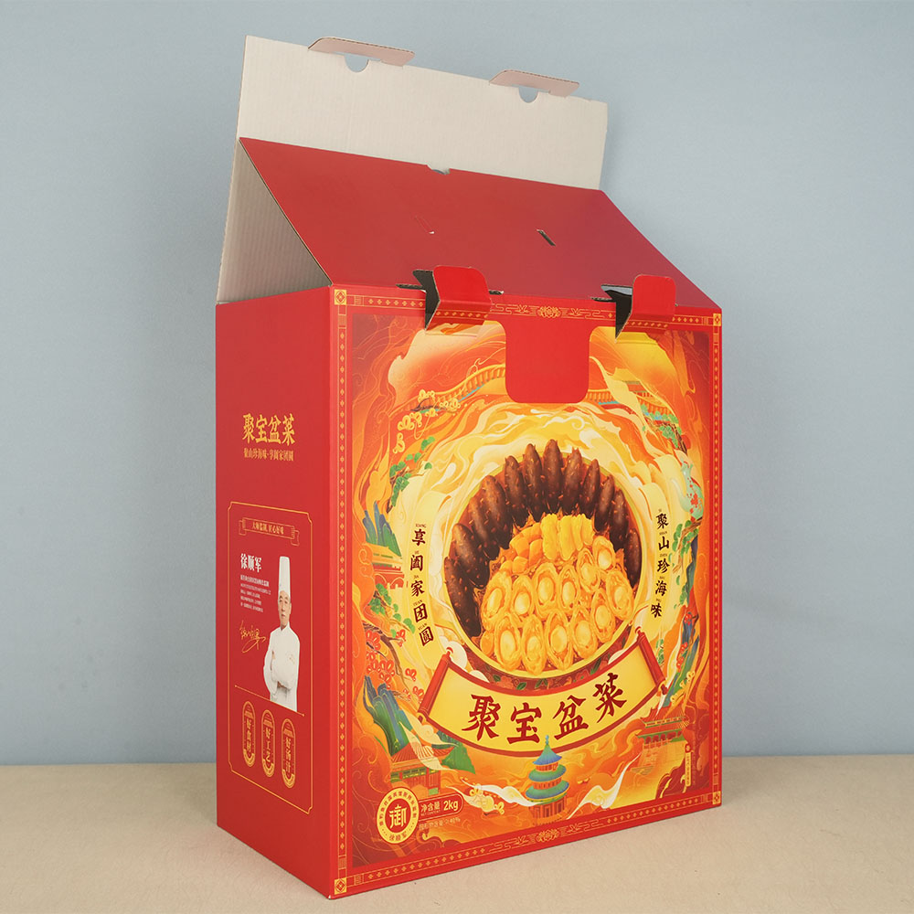 Box Printing Custom White Kraft Corrugated Cardboard Paper Cuisine Decoration Packing Cardboard Boxes for Dessert with Handle