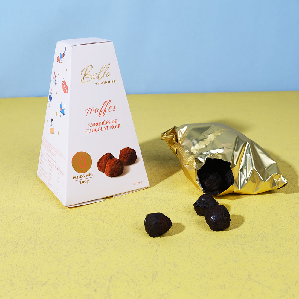 Box Printing Custom Fancy Folding Cardboard Paper Sweet Ramadan Chocolate Praline Trapezoid Shape Box Packaging with Tear Strip