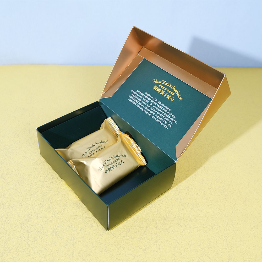 Box Printing Custom Luxury Folding Packaging Christmas Cookie Biscuit Macarons Cardboard Flip Cover Boxes for Food with Dividers