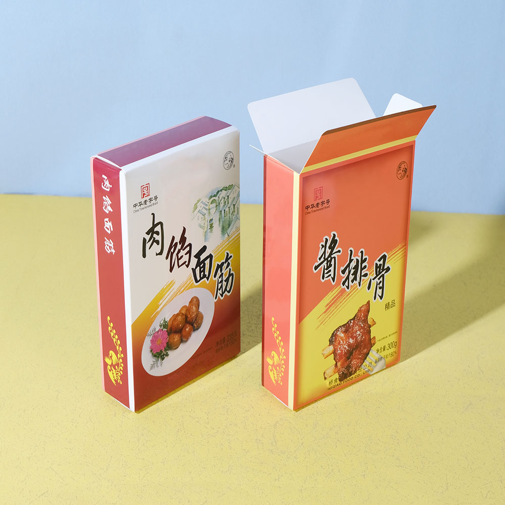 Box Printing Custom Biodegradable Glossy Lamination CMYK Food Grade White Cardboard Paper Frozen Fast Food Packaging Box
