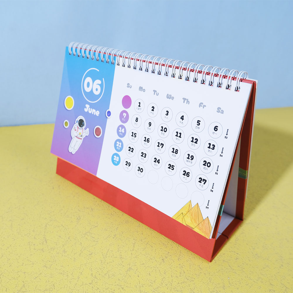 Box Printing Custom Paper Board Spiral Binding Planner Daily Monthly Weekly Scheduling Wall Desk Table Bible Daily Calendar