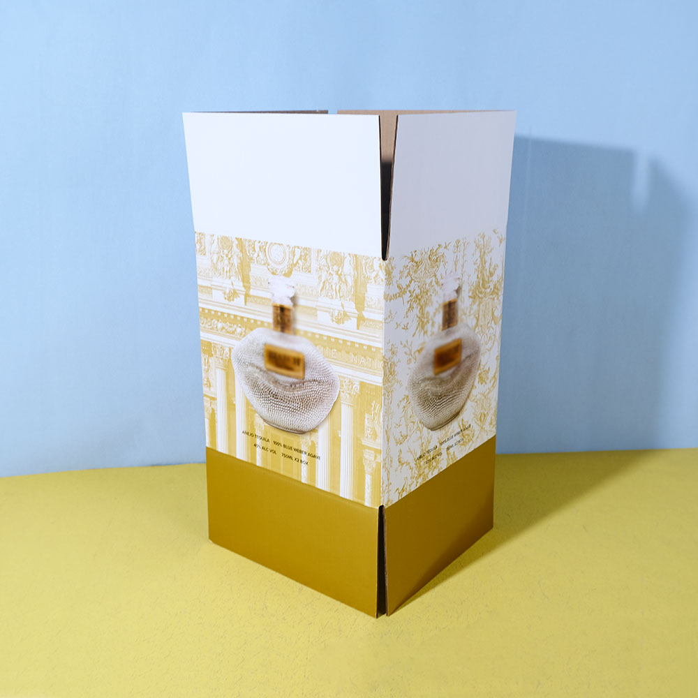 Box Printing Custom Luxury Glossy Gold Corrugated Cardboard Recycled Paper Alcohol Bottle Beverage Shipping Packaging Boxes
