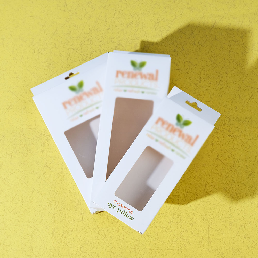 Box Printing Custom Empty Product Eye Patches Eye Pillow Hanging Box Wig FSC Paper Cardboard Packaging