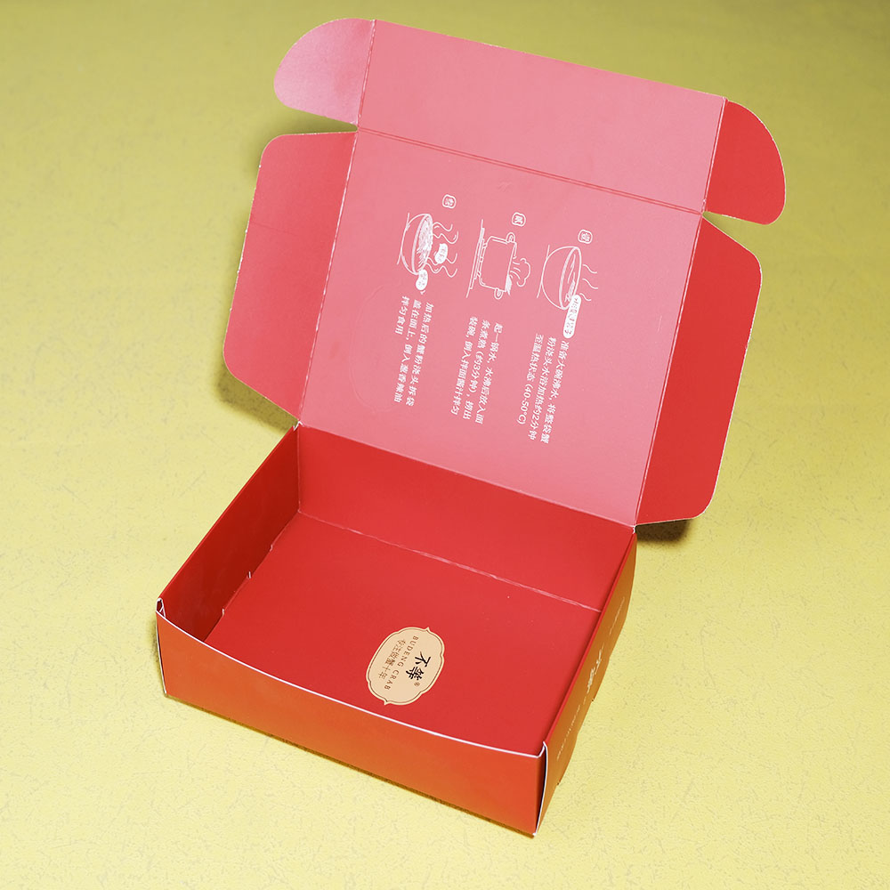 Box Printing Custom Rice Noodle Logo Embossed Debossed Hot Stamp CMYK Cardbox Paper Colored Box Packaging Set