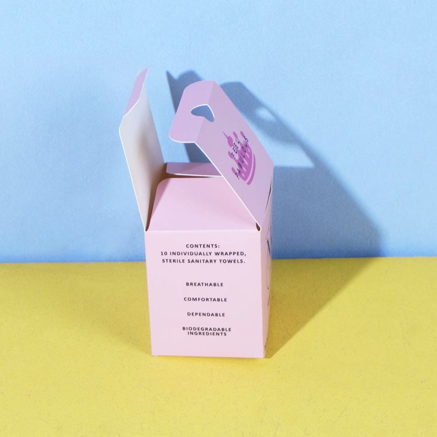 Customized Sanitary Pad Box with Spot UV & Hot Stamping Craft, High-Quality Material with Different Sizes2