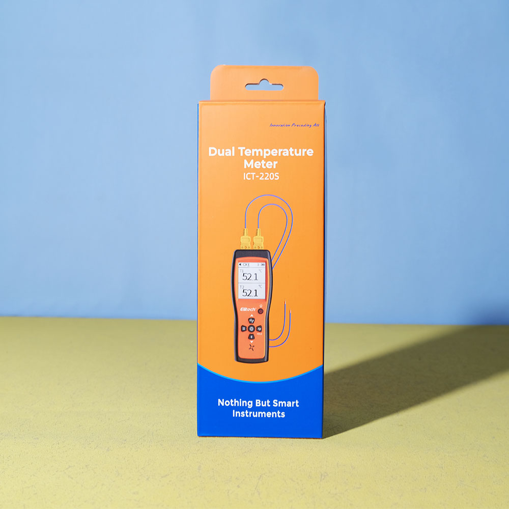 Box Printing Custom FSC Limination CMYK Dual Temperature Meter Cardboard Corrugated Paper Hanging Retail Box Packaging