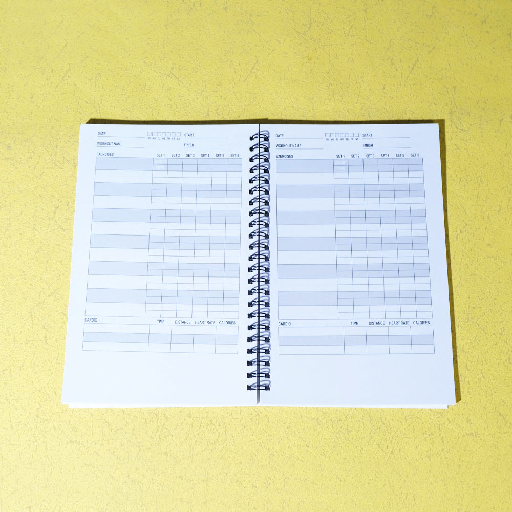 Box Printing Customized Soft Cover Undated Monthly Weekly Daily Planner Calendar Notepad Book Fitness Planner with Coil