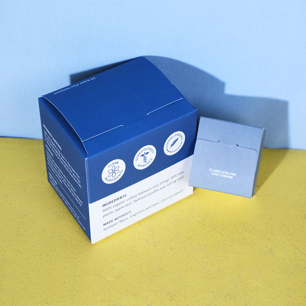 Box Printing Custom Cheap FSC Biodegradable Menstrual Care Sanitary Napkin Pad Product Packaging Paper Box for Women Girls