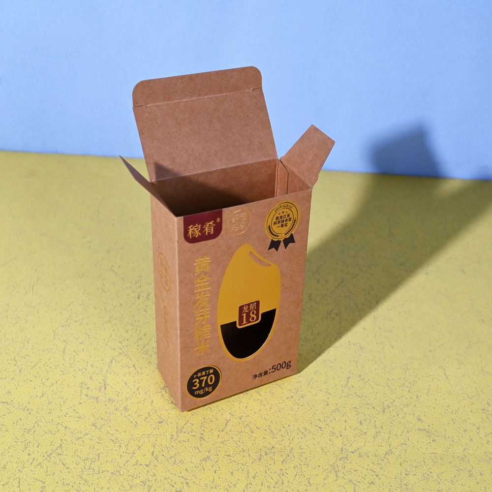 Box Printing Customized ISO22000 FSC RoHS Folding Hot Stamping Kraft Paper Chicken Rice Food Packaging Box with Window