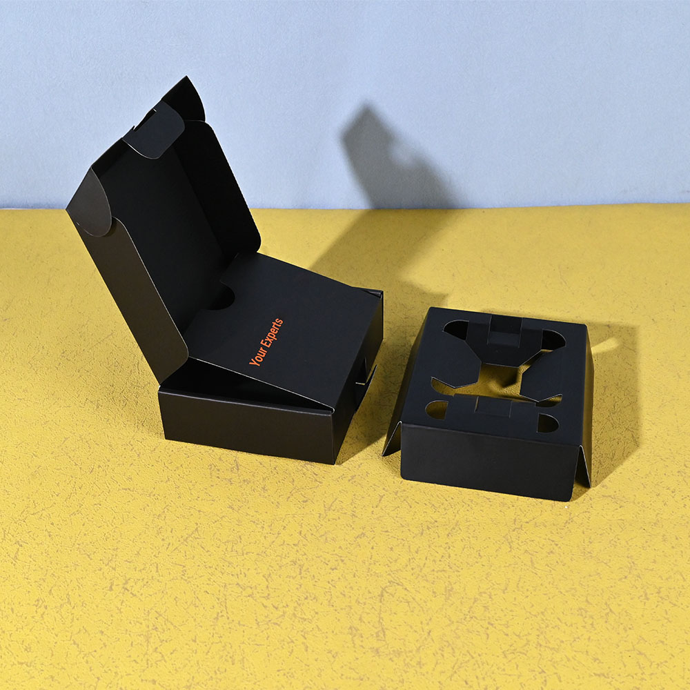 Box Printing Custom Logo FSC Black Cardboard Air Quality Detector Paper Foldable Box Packaging with Cardboard Insert
