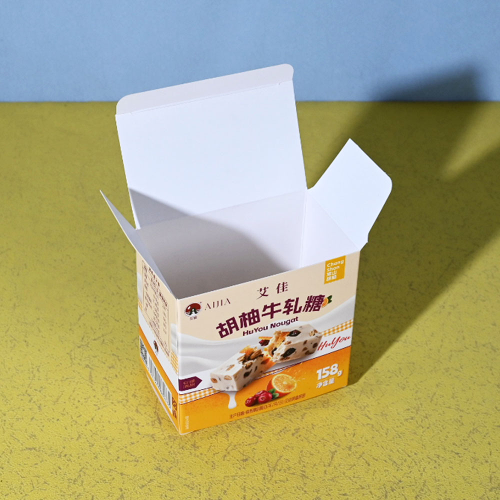 Box Printing Customized FSC ISO22000 Nougat Candy Chocolate CMYK White Cardboard Paper Tuck Packaging Boxes Box Printing Customized FSC ISO22000 Nougat Candy Chocolate CMYK White Cardboard Paper Tuck Packaging Boxes
