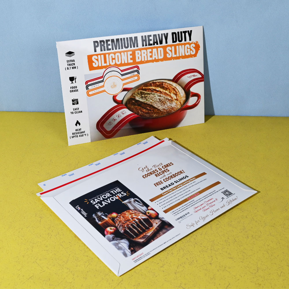 Box Printing Custom FSC Double-sided Adhesive Tear Strip Cardboard Paper Shipping Envelope for Bread Slings Clothes