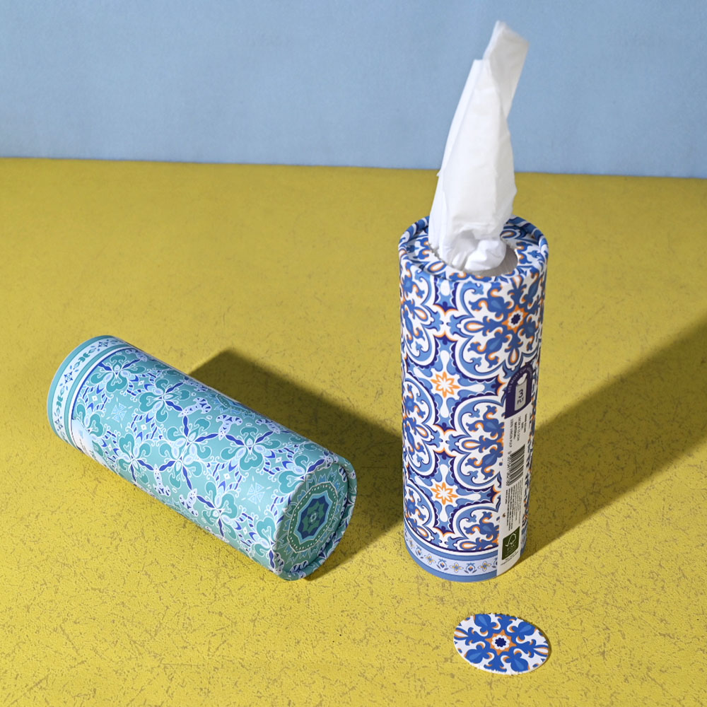 Box Printing Custom FSC Cardboard Candle Tube Perfume Round Cylinder Facial Tissue Paper Box Packaging