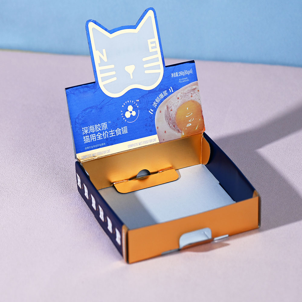 Box Printing Custom FSC RoHS Foldable Dog Cat Pet Sealed Can Food Corrugated Cardboard Paper Packaging Box