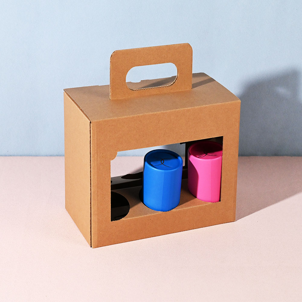 Box Printing Custom ISO22000 FSC RoHS Recyclable Corrugated Cardboard Paper 6 Cans Beverage Drink Packaging Box with Window