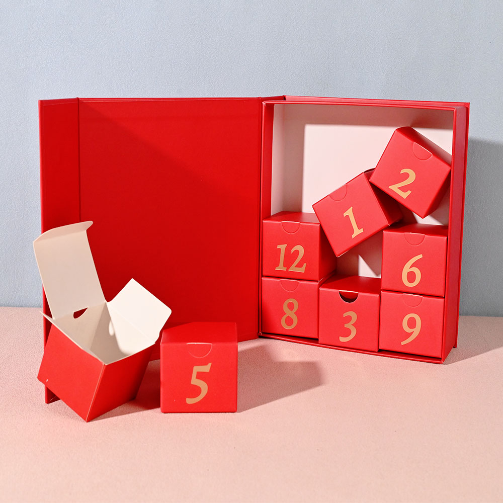 Box Printing Custom CMYK Hot Stamping Magnetic Rigid 12 Days Christmas Eve Advent Calendar Blind Chocolate Gift Box Packaging Box Printing Custom CMYK Hot Stamping Magnetic Rigid 12 Days Christmas Eve Advent Calendar Blind Chocolate Gift Box Packaging