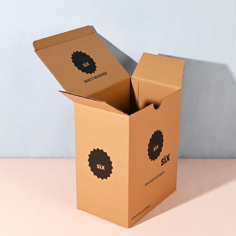 Box Printing Custom ISO22000 FSC RoHS Watermark Printing Corrugated Cardboard Paper Alcohol Bottle Beverage Drink Packaging Box