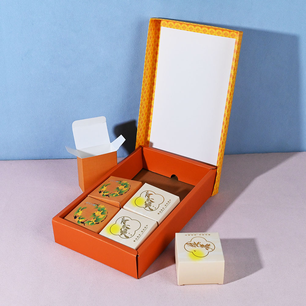 Box Printing Custom ISO22000 FSC RoHS Recyclable Fold Vanishing Mooncakes Corrugated and White Cardboard Paper Packaging Box