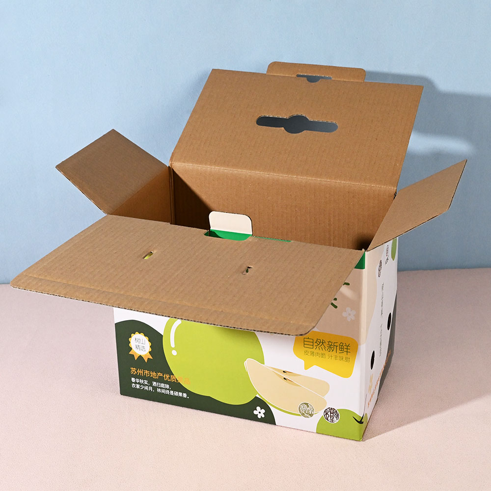 Box Printing Custom FSC ISO RoHS Foldable Corrugated Fresh Fruit Vegetable Packaging Cardboard Paper Fruit Boxes with Handle Box Printing Custom FSC ISO RoHS Foldable Corrugated Fresh Fruit Vegetable Packaging Cardboard Paper Fruit Boxes with Handle