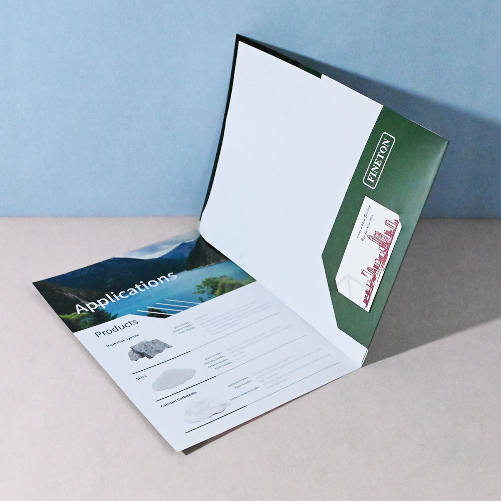 Box Printing Custom Enterprise A4 Presentation File Envelope Business Card Slot Document Bag Double Pockets Folding Folder